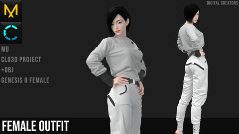 Female outfit. Marvelous Designer / Clo 3D project +obj