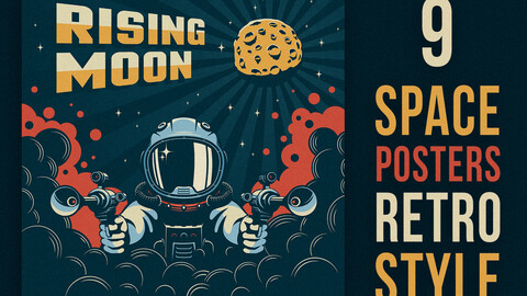Space Poster Retro Style