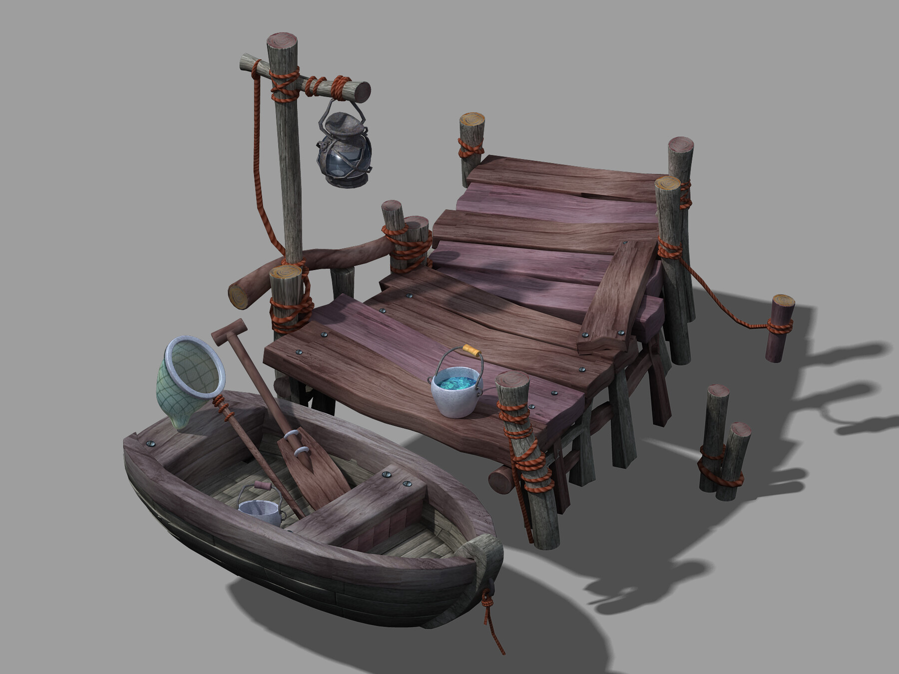 ArtStation Boat Building Pier 03 Game Assets
