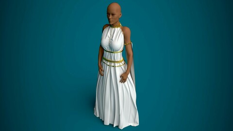 Egyptian Dress with imitation jewelry