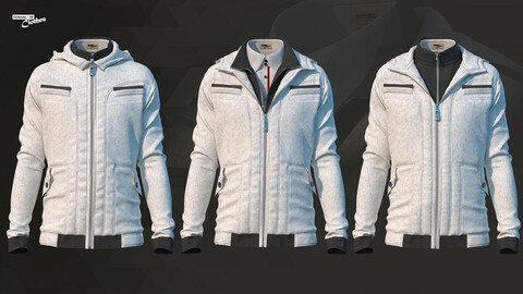 The Jacket 04 - 71 Marvelous Designer and Clo3D + OBJ + FBX