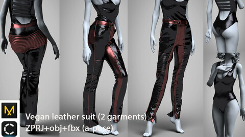 Digital vegan leather suit (2 garments)