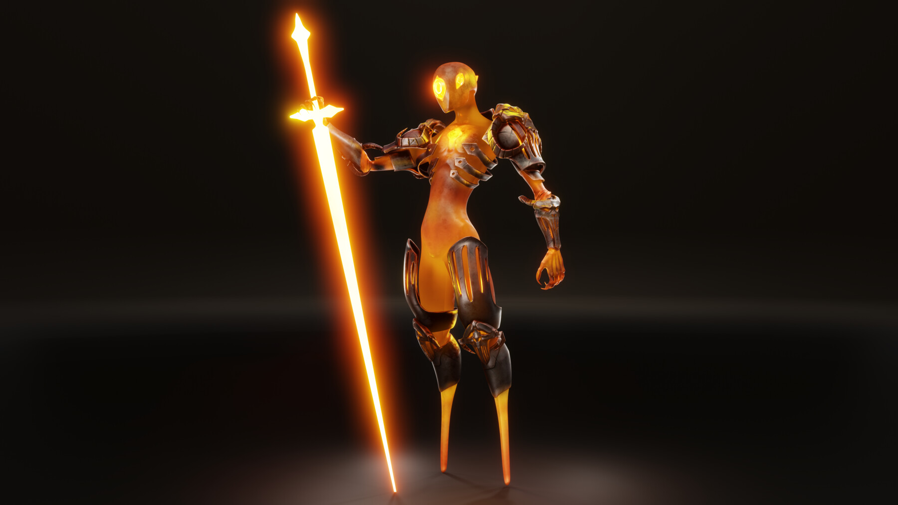 ArtStation - Free - 3D Character game ready model - Dark fire knight -  Tpose ready for rigging. | Game Assets