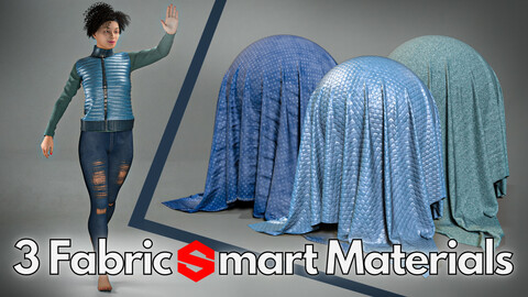 3 Fabric smart material : Down vest & jeans