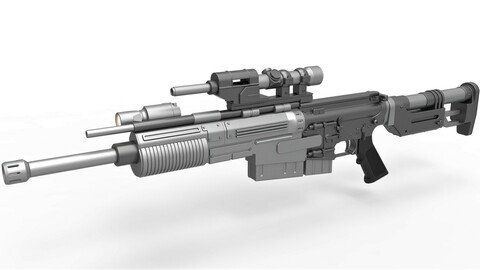 Cosplay 3D printable Blaster rifle A280-CFE from the movie Rogue One 2016