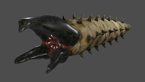 Giant Worm Monster - Verme Monstro Low-poly 3D model