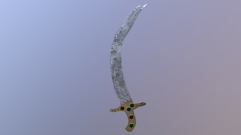 Low Poly Zulfiqar Sword 3D Model free