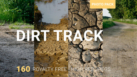 DIRT TRACK PHOTO PACK - 160 reference photos of a dirt road