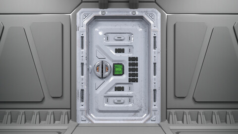 Sci-Fi Sliding Door Low-Poly