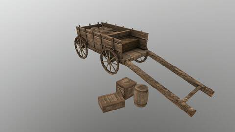 Medieval Cart 3D Model