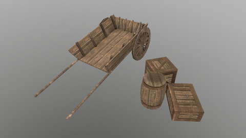 Medieval Cart 3 3D Model