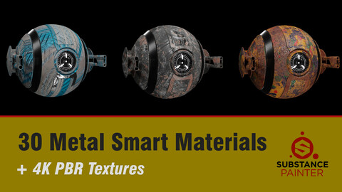 " 30 Metal Smart Materials + 4K PBR texture "