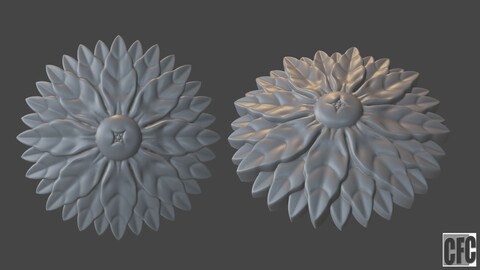 WoodCarving floral detail - 3d model for CNC - FlowerCFC21