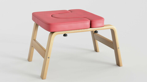 Realistic yoga chair, gymnastic mat