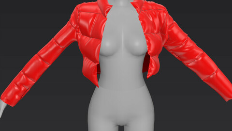 Red Puffer Coat OBJ