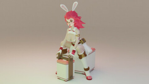 FANTASY WORLD FOOD DELIVERY SERVICE BUNNY GIRL FIGURE