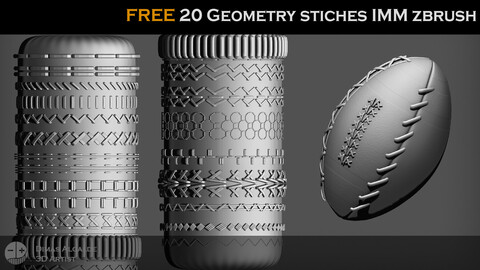 [FREE] 20 Geometry STICHES IMM {BRUSHES} Zbrush (Blender) !