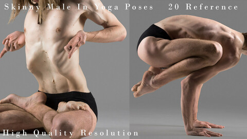 Skinny Male In Yoga pose