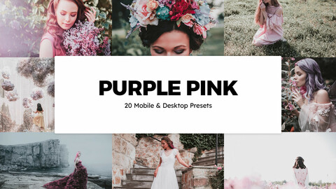 20 Purple Pink LUTs and Lightroom Presets