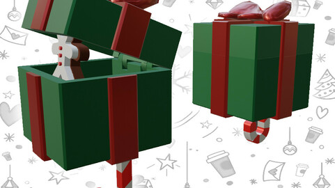 X-MAS GIFT BOX WALL MOUNTING KEY HOLDER