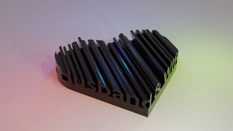 3D WORD SHAPE OF HEARTS (HUSBAND & WIFE)