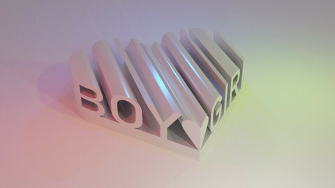 3D WORD SHAPE OF HEARTS (BOY & GIRL)