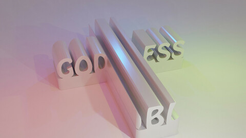 3D WORD SHAPE - GOD BLESS