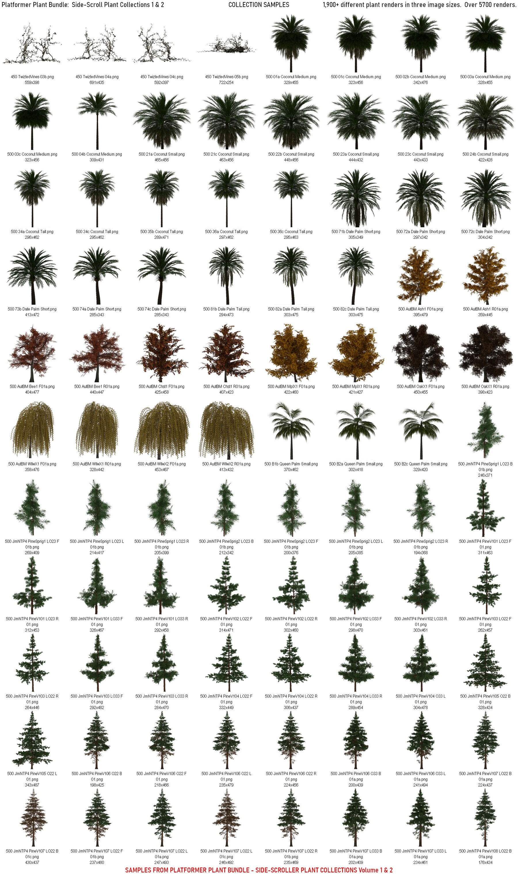 ArtStation - Platformer Plant Bundle - Side-Scroll Plant Collections ...