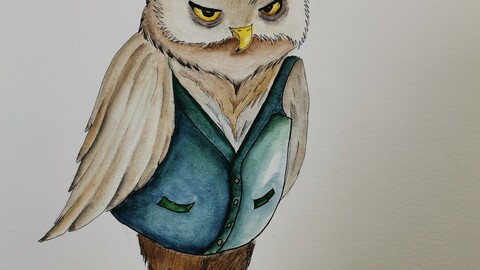 Profeser watercolor painting digital version