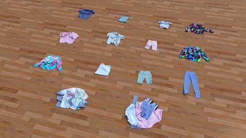 Textured Clothes Lying 3D model