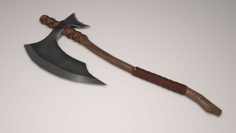 Low-poly wide blade axe
