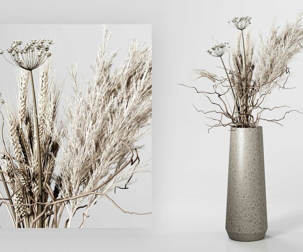 ArtStation - Dried Plants Bouquet in Vase