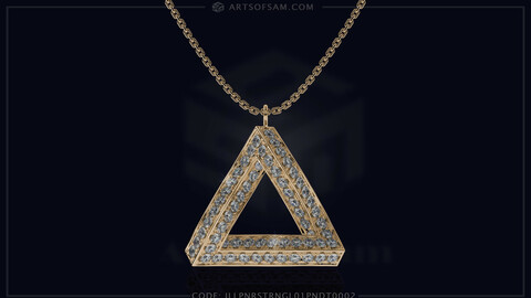 Penrose triangle Diamond Pendant | 3D cad for print, Pictures and Videos