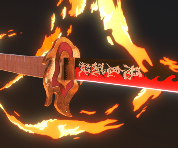 ArtStation - Demon Slayer - Rengoku kyôjurô's Katana | Resources