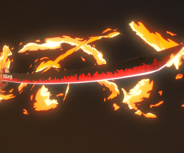 ArtStation - Demon Slayer - Rengoku kyôjurô's Katana | Resources