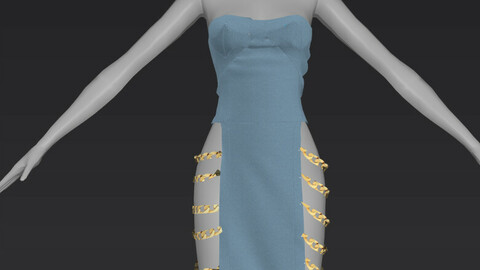 Denim Chain Dress OBJ + ZPRJ