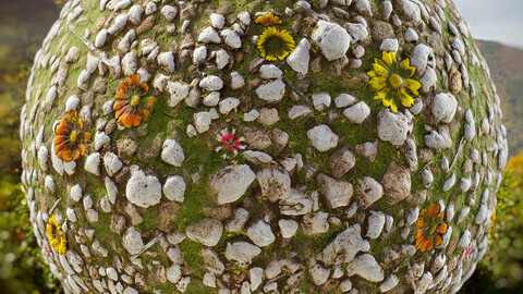 PBR - SPRING SOIL, GRASS, FLOWERS, LANDSCAPE, STONES - 4K MATERIAL
