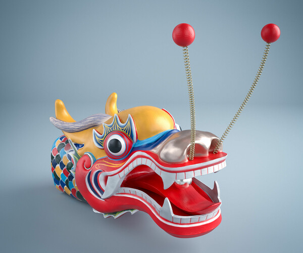 ArtStation Dragon boat head Resources