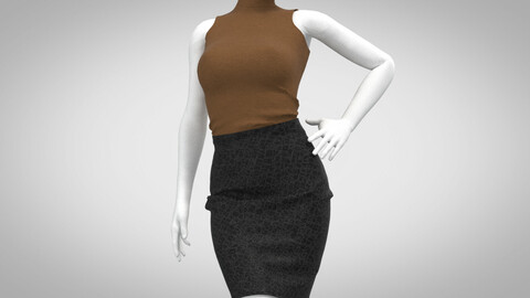 Female Outfit . Marvelous Designer , Clo3D