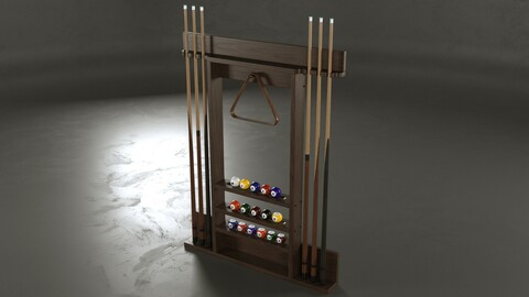 Cue Pool Rack 3D model