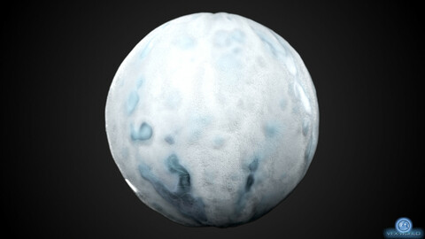 Frozen snow with ice spots PBR material - procedural (2k maps + .sbs and .SBSAR)