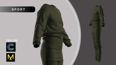 Male Sport Outfit II Marvelous Designer/Clo3d project + OBJ + FBX