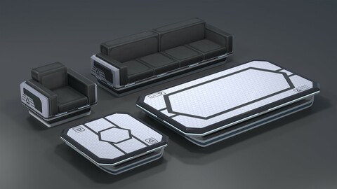 Sci-fi Furniture Pack Coffee Low-Poly