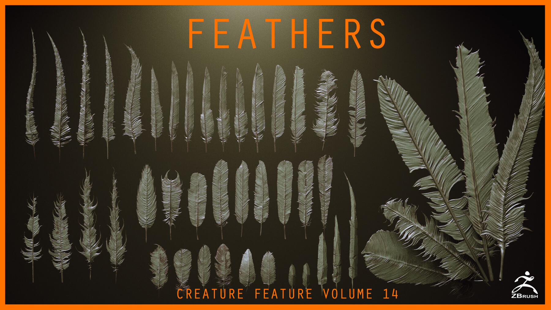 ArtStation - FEATHERS - 40 High poly sculpts and IMM Brush