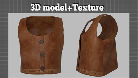 Suede Vest Clothes - 3D model
