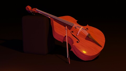 1945 Standing Double Bass AAA Game Asset