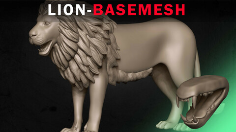 Lion Basemesh 3D model