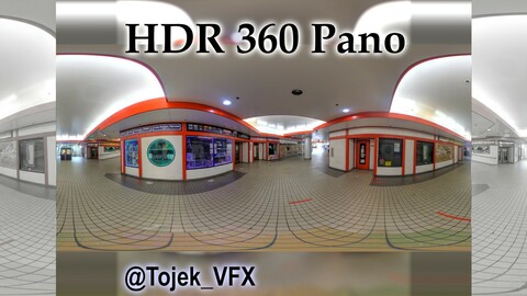 HDR 360 Panorama Little Tokyo Village 75 - DTLA - mall interior toy stores