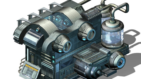 Sci Fi Building-Connection Wall 09