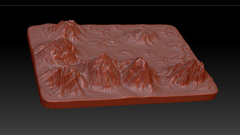 3D printing, mountain model, snow mountain